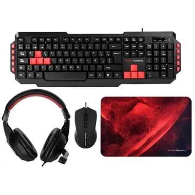 Kit teclado + mouse raton mars gaming mrcp1 + auriculares + alfombrilla