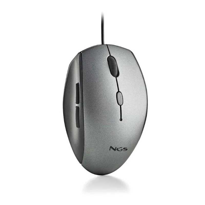 Raton ngs wired ergo silent mouse gris