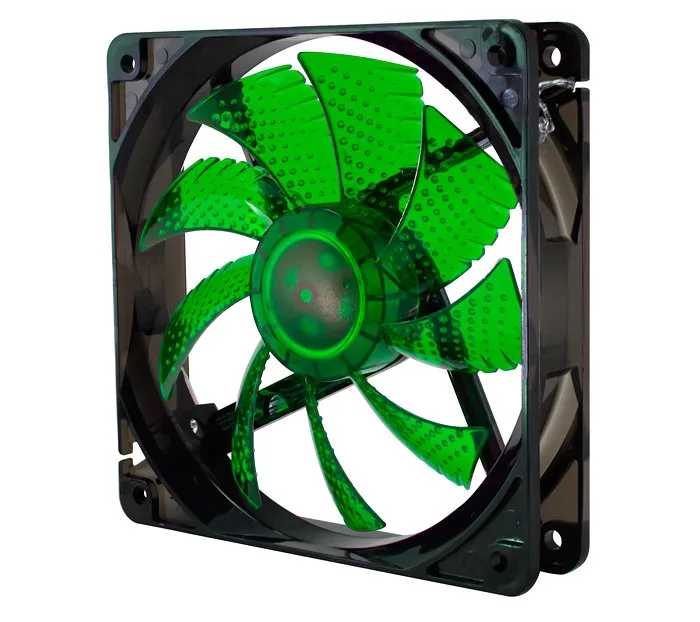 Ventilador caja nox cool fan led 120mm negro led verde