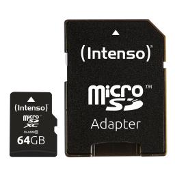 Intenso 3413490 Micro SD clase 10 64GB c/adapt