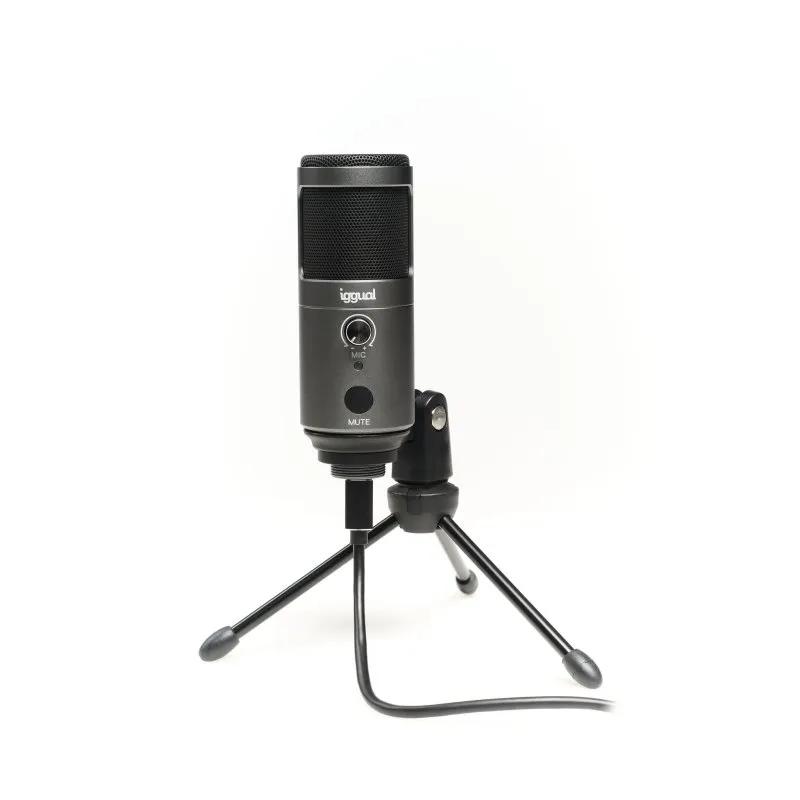 Imagen de iggual Micrófono condensador Podcasting Pro gris