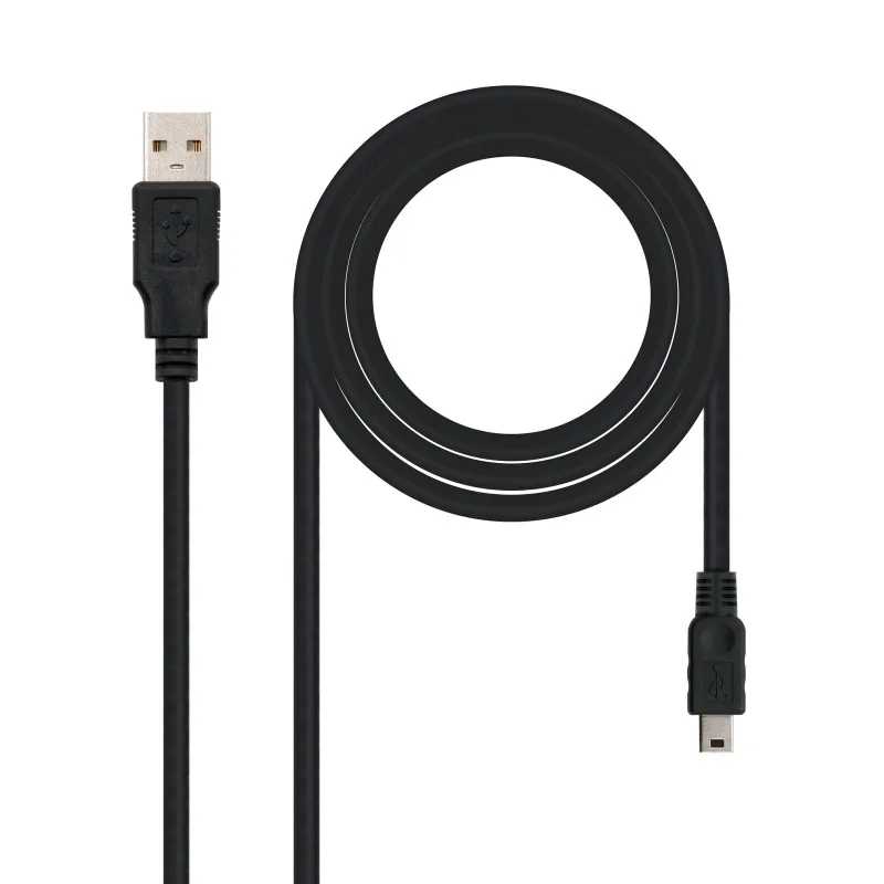 CABLE USB 2.0 TIPO A/M-MINI-B/M 3M NEGRO NANOCABLE
