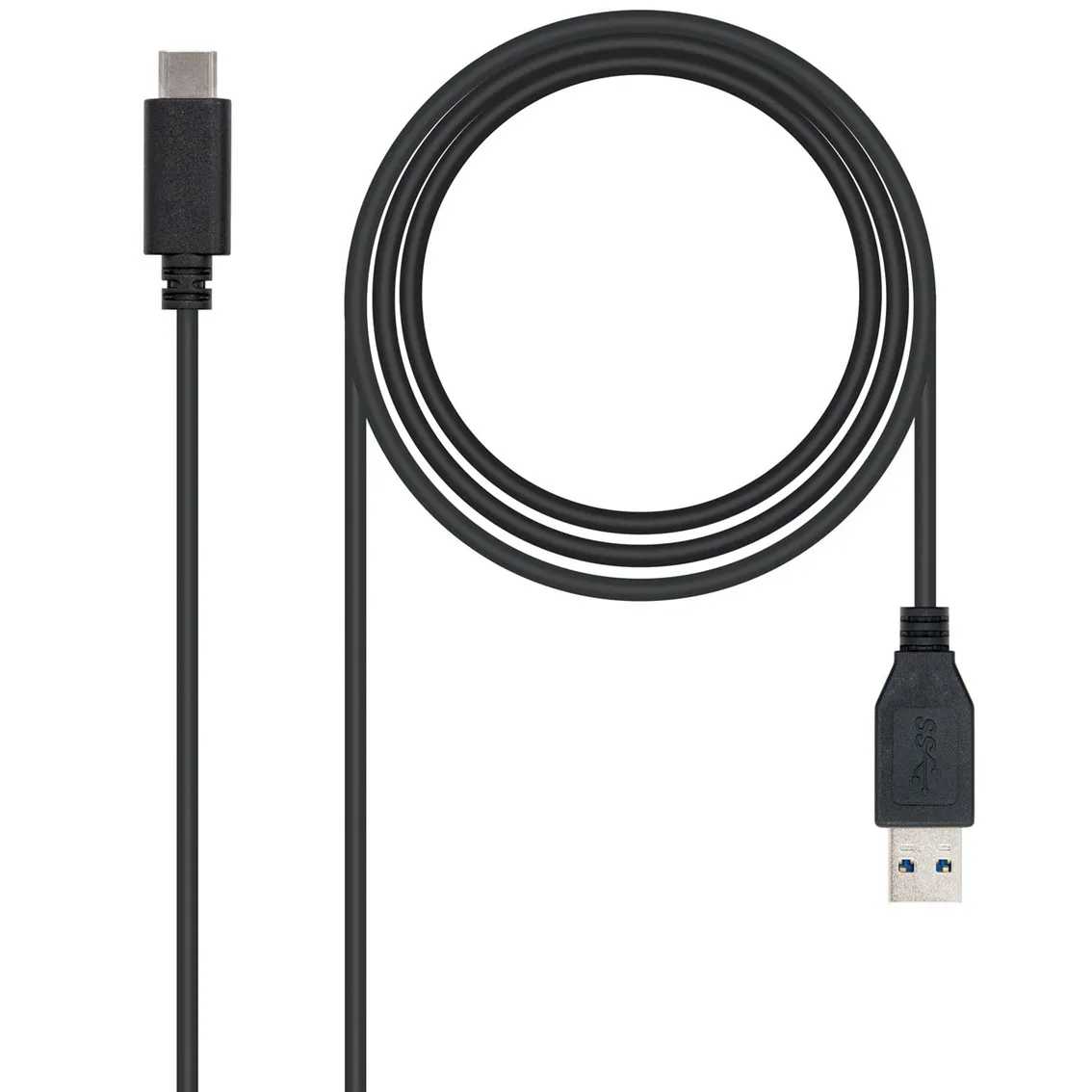CABLE USB 3.1 GEN2 10Gbps 3A TIPO USB-C/M-A/M 1.0 M NEGRO NANOCABLE