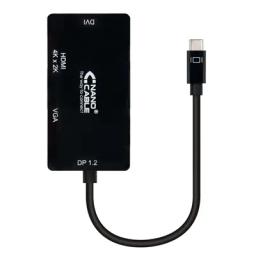 CONVERSOR USB-C A VGA / DVI / HDMI 3 EN 1 10CM NANOCABLE