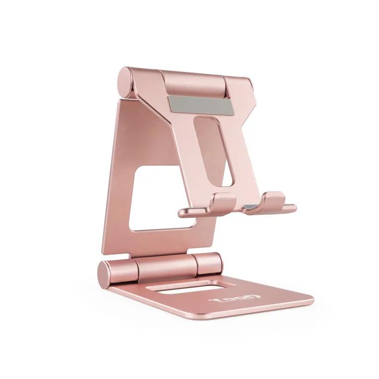 Imagen de Soporte sobremesa tooq para telefono - tablet plegable slim rosa