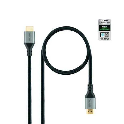 Cable hdmi 2.1 nanocable ultra high speed 2m -  macho - macho -  alta velocidad -  8k -  3d -  48gbps -  negro