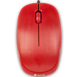 Raton con cable ngs flamered - optico - 1000dpi - 2 botones + scroll -  ergonomico - usb - rojo
