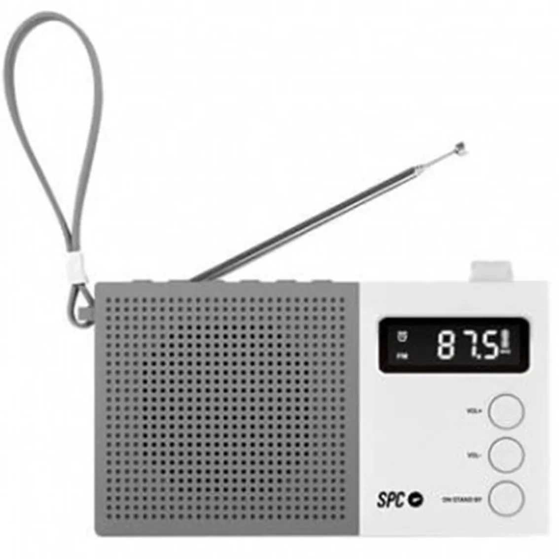 Radio despertador spc jetty max blanco pantalla led -  reloj -  alarma -  fm -  50 emisoras -  aux in